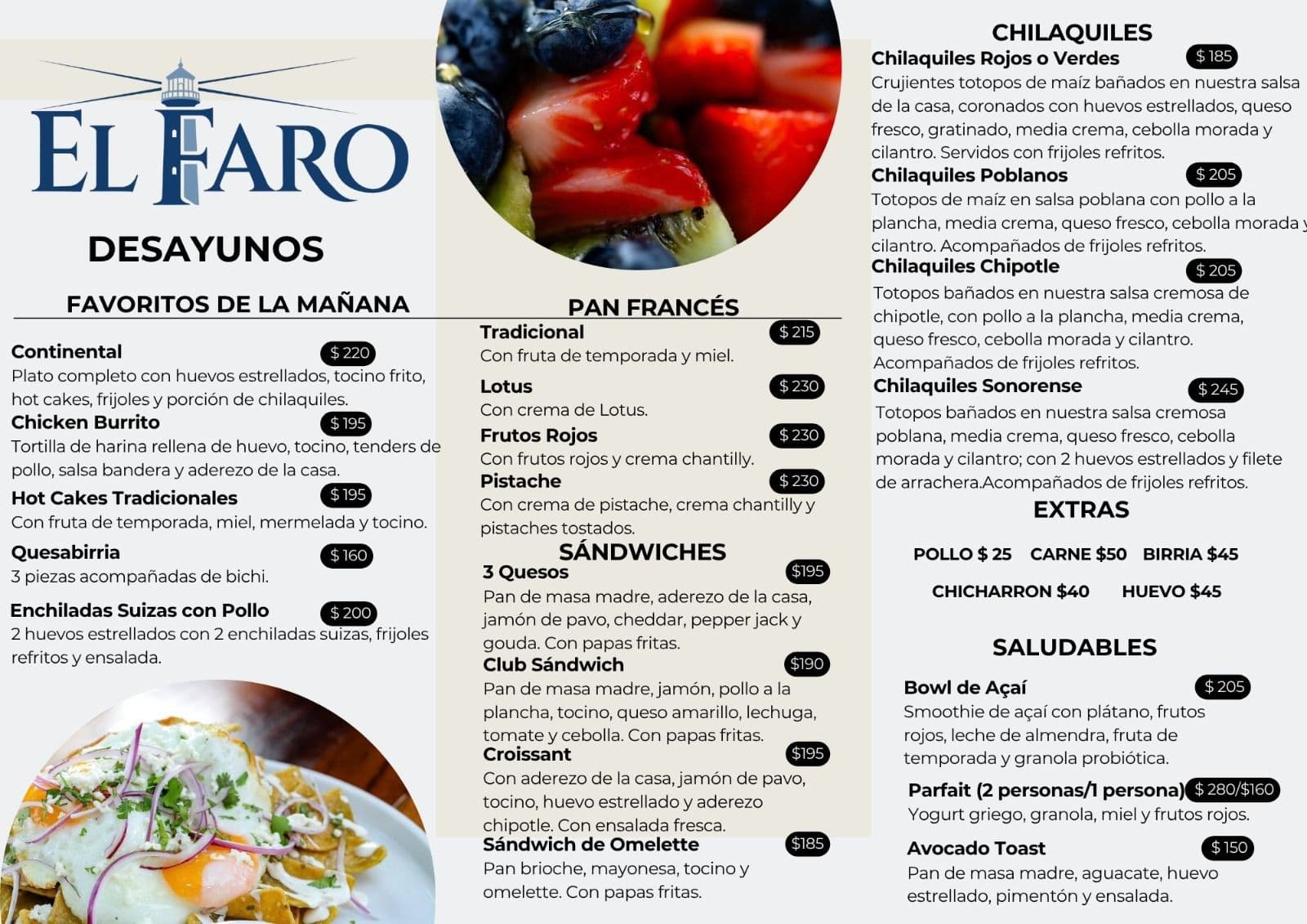Favoritos de la mañana, pan francés, sándwiches, chilaquiles, saludables